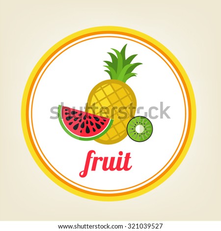 Flat icons food,  fruit