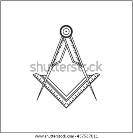 ruler and compass logo, dividers, scale, masonic sign