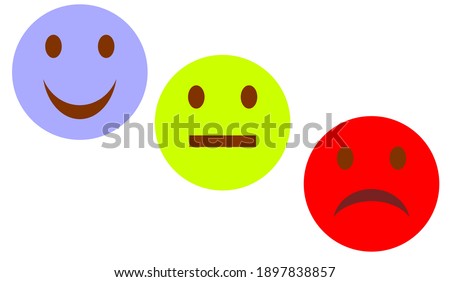 three icons of happy, neutral, and sad to illustrate sentiments