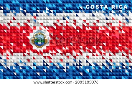 Costa Rica flag. Abstract background of small triangles in the form of the colorful blue, red and white stripes of the flag of Costa Rica. Vector illustration.