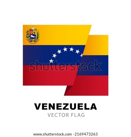 Flag of Venezuela. Vector illustration isolated on white background. Colorful Venezuelan flag logo.