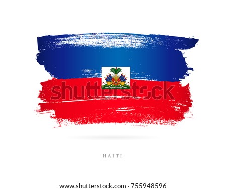 Flag of Haiti. Vector illustration on white background. Beautiful brush strokes. Abstract concept. Elements for design.