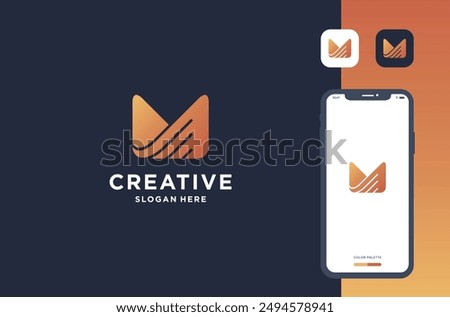 m growth logo design business brand inspiration