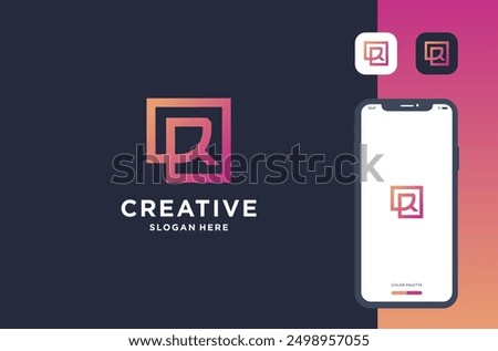 square letter r logo design inspiration