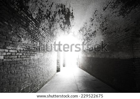 Similar – Image, Stock Photo black and white tunnel with lights and stones