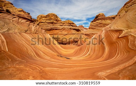 Unique sandstone in desert, The Wave Arizona