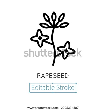 Rapeseed Icon. Editable vector stroke. Vector sign in simple style isolated on white background. Original size 64x64 pixels.