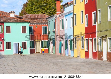 Detail in Burano, an island full of colors in the lagoon near Venice