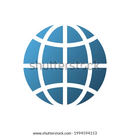 Global sign. Web browser icon. Desktop icons pack element. Linux open source UI shortcut theme customisation. Earth globe network vector illustration.