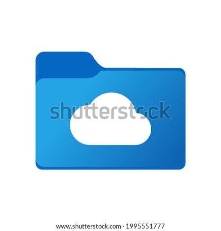 Cloud storage icon. Online drive. Desktop icons pack element. Backups folder sign. Internet save files. Linux open source UI shortcut theme customisation. vector illustration