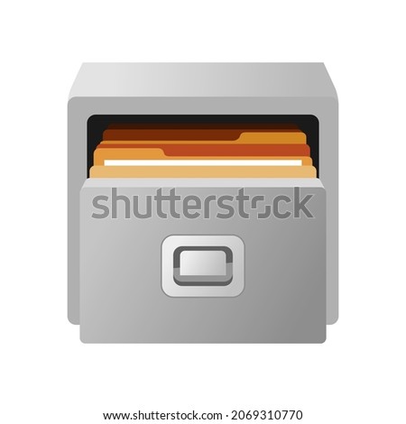 Files folder. My documents sign. Cupboard drawer. Desktop icons pack. Computer directory shortcut. Linux inspired theme. UI customization element. Vector illustration.