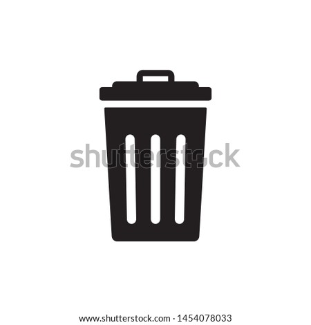 Trash icon vector flat design. Garbage symbol