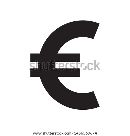 euro icon vector simple design