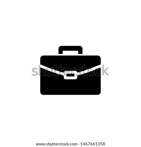 Business portofolio, bag or briefcase icon in flat style