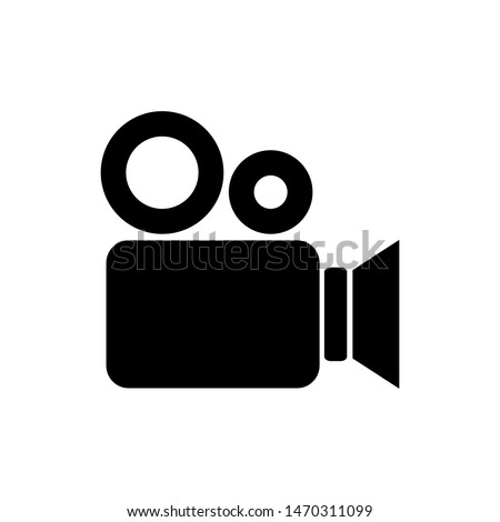 Video recorder icon in flat style isolated