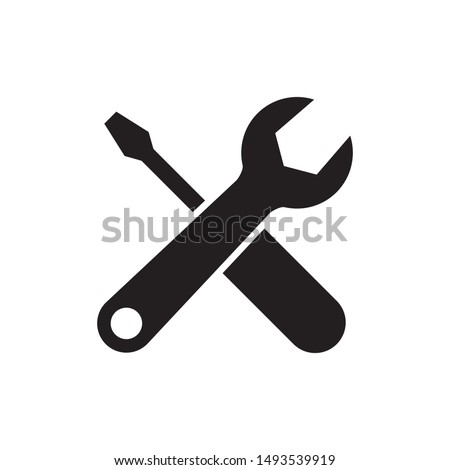 Wrench and screwdriver, repair icon vector design illustration, tool icon design