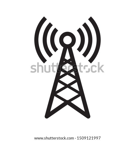 broadcast, transmitter antenna icon design vector illustration