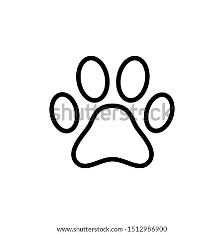 Outline style of paw print icon vector