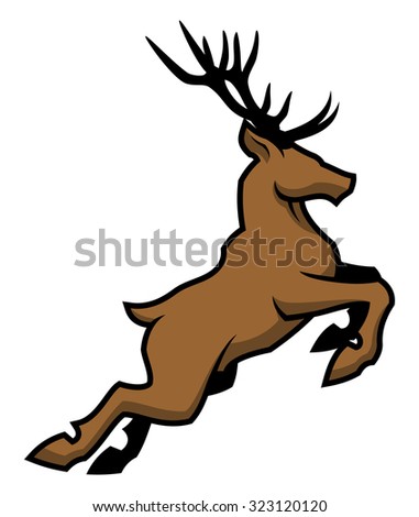 Jumping Deer. Stock Vector Illustration 323120120 : Shutterstock