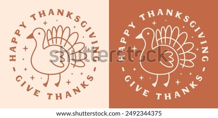 Happy thanksgiving give thanks shirt design round sticker button badge ornament. Cute turkey animal illustration fall season girly aesthetic printable greeting card decor poster print cut file.