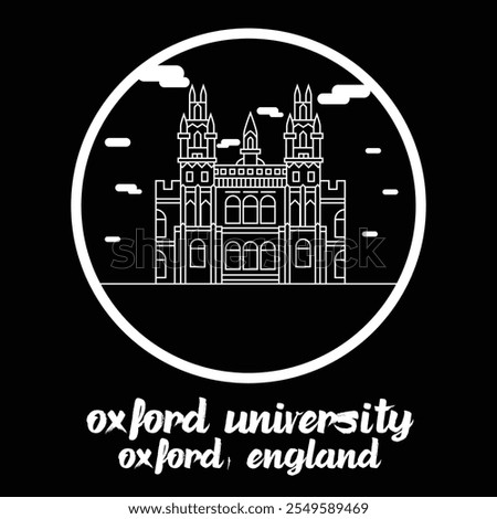 Circle Icon Oxford University. Vector Illustration