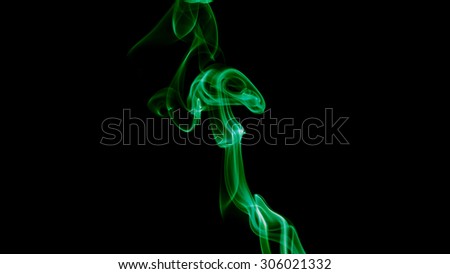 Abstract green smoke wave for science background.