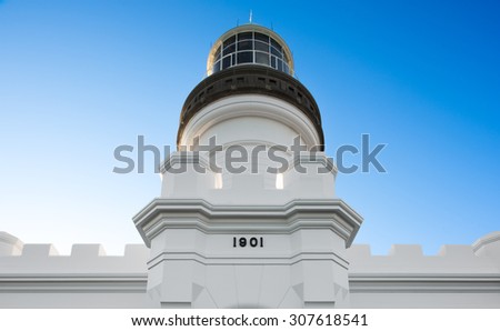 Detailed View of The Iconic Cape Byron Lighthouse, the Most Eastern Point of the Australian Mainland, Byron Bay, New South Wales