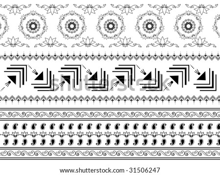 Henna Abstract Border Design Stock Vector Illustration 31506247 ...