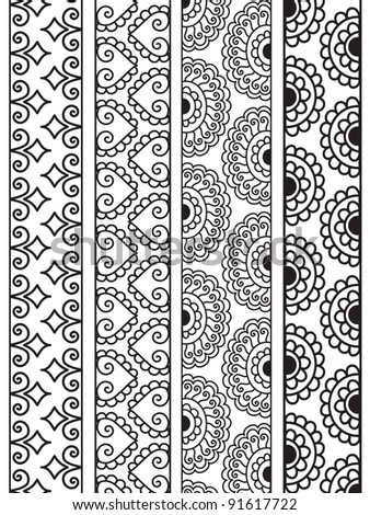 Henna Border, Henna Inspired Border - Very Elaborate And Easily ...