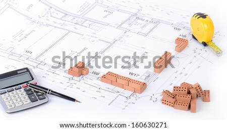 Concept of an architect planning a house