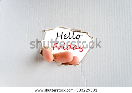 Hello friday text concept isolated over white background
