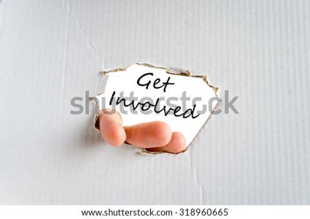 Get involved text concept isolated over white background