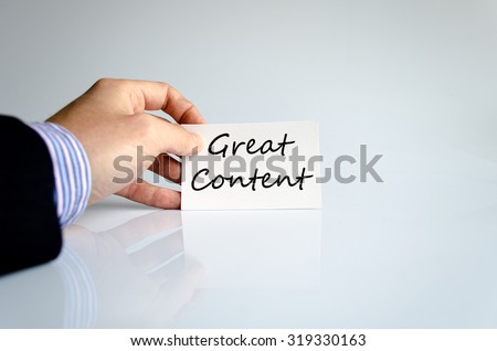 Great content text concept isolated over white background