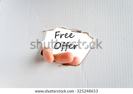 Free offer text concept isolated over white background