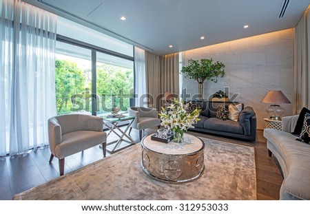 BANGKOK, THAILAND - August 13 : Small living room interior at the perfect home for a new family. on August 13, 2015 in Bangkok, Thailand