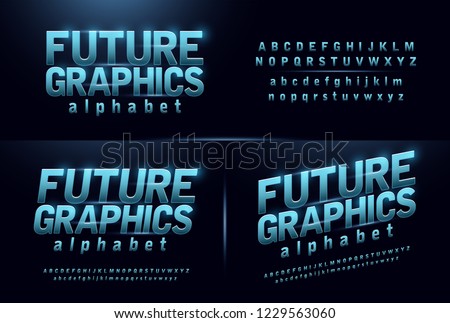 sport future blue glow modern alphabet fonts. technology typography bold and italic font uppercase and lowercase. vector illustration