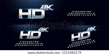 Elegant Sport Silver 3D Metal Chrome Alphabet Font. Typography modern style technology, digital, movie logo design. vector illustration