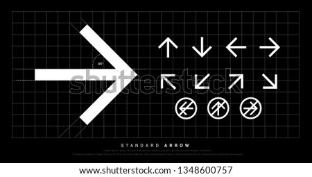 Arrow icon modern standard sign. Arrows design for Web, Signage, Symbol, Icon and Pictogram corporate identity. vector illustration