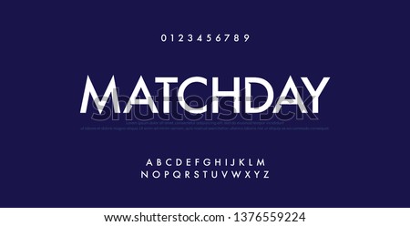 sport future modern alphabet fonts and number. technology typography matchday football font uppercase and numbers. vector illustration