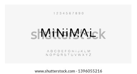 Minimal font creative modern alphabet. Typography with dot regular and number. minimalist style fonts set. vector illustration