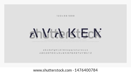 Abstract minimal modern alphabet fonts. Typography technology electronic digital music future creative font. vector illustraion Foto stock © 