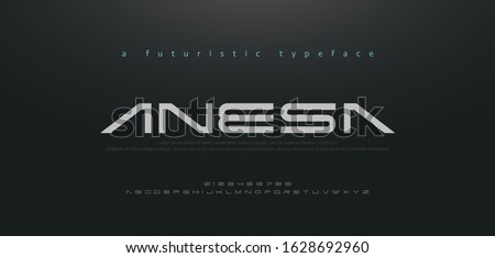 Abstract technology space font and alphabet. techno and fashion fonts designs. Typography digital sci-fi movie concept. vector illustration