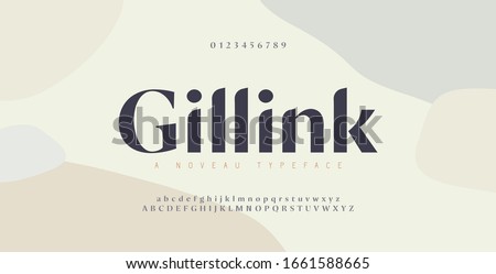Elegant alphabet letters font and number. Classic Copper Lettering Minimal Fashion Designs. Typography fonts regular uppercase and lowercase. vector illustration Foto stock © 