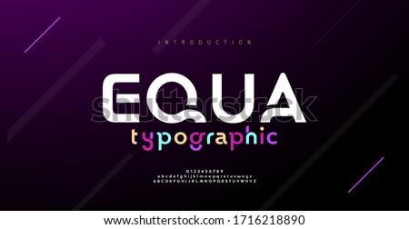 Modern minimal abstract alphabet fonts. Typography technology, electronic, movie, digital, music, future, logo creative font. vector illustration Foto stock © 