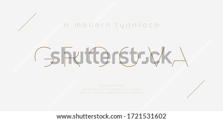 Abstract thin line font alphabet. Minimal modern fashion fonts and numbers. Typography typeface uppercase lowercase and number. vector illustration