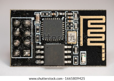 ESP8266 ESP-01 modules which are microcontroller boards used for IoT project or stem education Photo stock © 