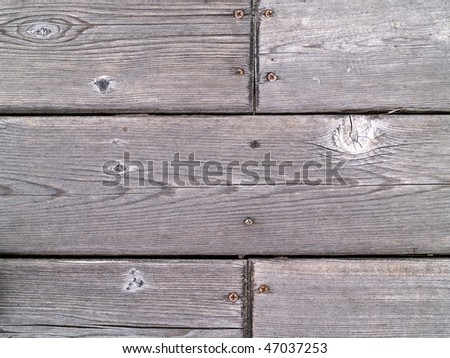 Wood Deck Close Up with Wood Grain and Screws