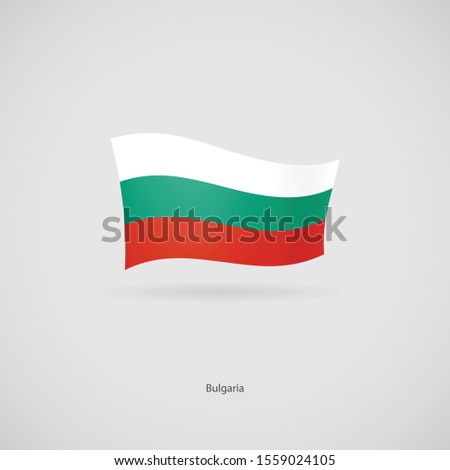 The flag of Bulgaria is flying layered vector image.