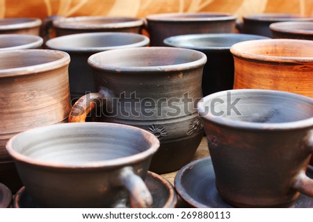 Pottery, clay products. Fair in Kaliningrad