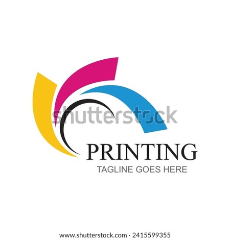 Digital printing logo design template. Logo for print shop polygraph and print factory. Vector illustration